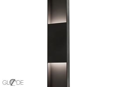 Modern Black Wall Sconce With Double Light Panels And Sleek Design 3d model