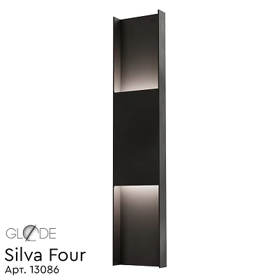 Modern Black Wall Sconce With Double Light Panels And Sleek Design 3d model
