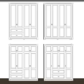 Four White Wardrobes In Modern Interior Design With Doors Drawers And Metal Handles