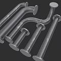 Industrial Metal Piping Components With Flange Connections Curved Straight Designs For Industrial Systems