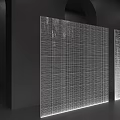 Modern Glass Partition With Grid Texture And Illuminated Arch Background 3d model