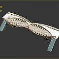 Modern DNA Double Helix Architectural Structure With White Design And Reflective Surface