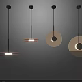 Modern Hanging Chandeliers With Circular Design For Home Interior Lighting 3d model