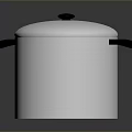 Durable Stainless Steel Cooking Pot With Lid And Black Handles For Kitchen Use