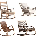 Various Wooden Rocking Chair Designs With Slat Backs Armrests And Wood Tones