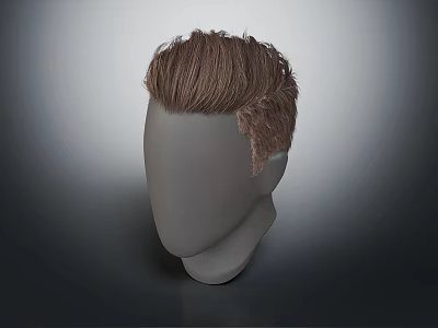 Realistic Human Head Mannequin With Brown Short Textured Hair Style Example 3d model