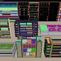 Multi Tiered Retail Display Shelves With Organized Racks For Various Store Products