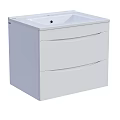 Modern White Bathroom Vanity With Two Drawers Sleek Design And Clean Lines
