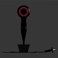 Modern Black And Pink Hair Dryer With Power Plug And Stand For Home Use