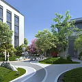 Elegant New Chinese Style Residential Garden Landscape With Lush Greenery Artistic Stones And Smooth Paths