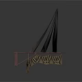 Ancient Sailing Vessel With Traditional Cloth Sail And Wooden Hull Design