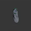 Classic White Casual Sneakers With Green Accent And Leather Upper Lace Up Design