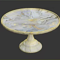 Modern Marble Round Pedestal Furniture Table With Smooth Surface And Decorative Design