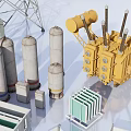 Heavy Duty Industrial Electrical Equipment With Steel Towers Components And Tools