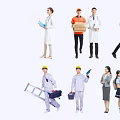 Group of People in Various Professions Showing Diverse Work Roles and Activities