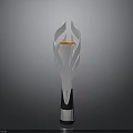 Modern Silver Torch Structure With Orange Flame Center And Black Silver Base