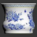 Chinese Blue And White Porcelain Vase With Floral Patterns And Decorative Details