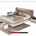 Double bedside table 3d model