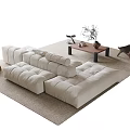 Modern sofa coffee table combination 3d model