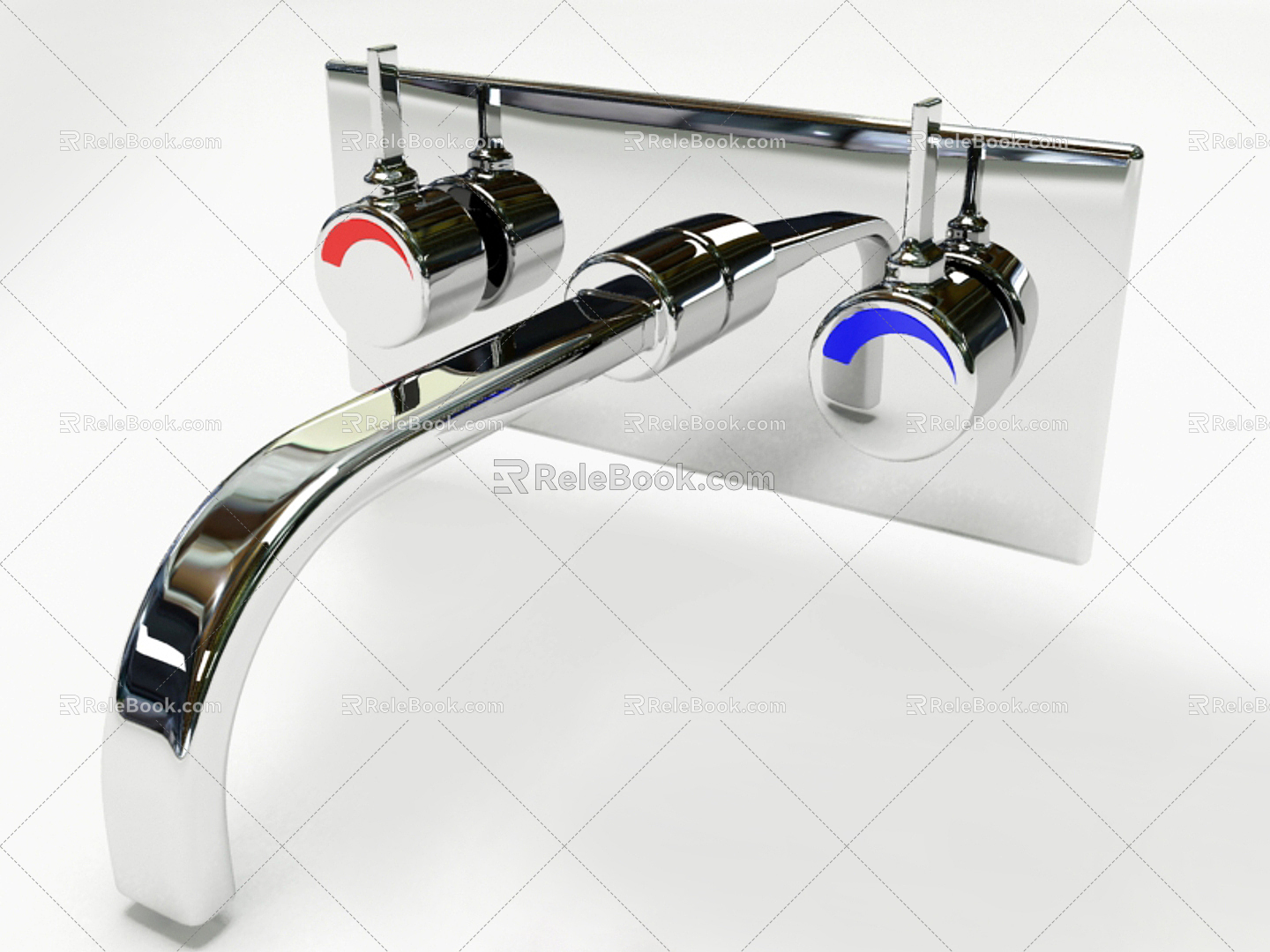 Modern faucet wall out faucet 3d model