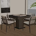 Mahjong Table and Chair Combination Mahjong Table Single Chair Mahjong Table 3d model