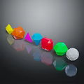 Colorful Gemstone Jewelry With Multicolored Geometric Shapes And Shiny Reflections