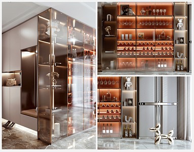 Modern Wine Cabinet Multi-function Wine Cabinet 3d model