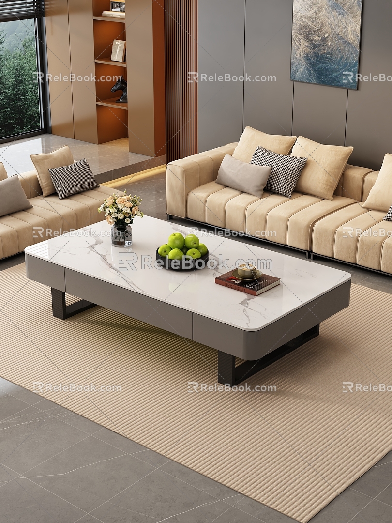 Modern Light Luxury Coffee Table 3d model