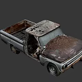 Old Rusty Vintage Truck With Open Door And Worn Interior Details