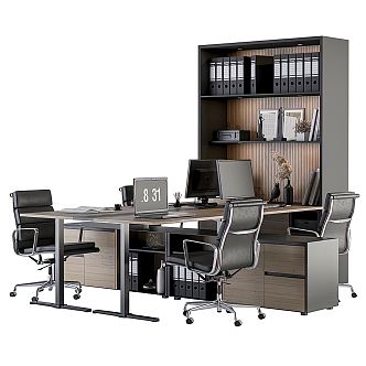 Modern office desk and chair office desk and chair combination station 3d model