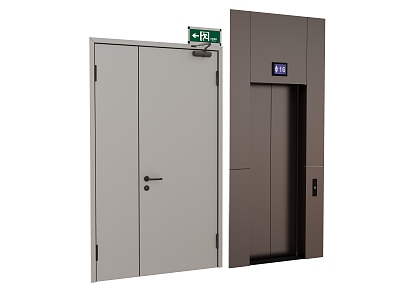 Double-door fire door 3d model