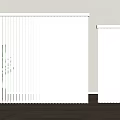 White Vertical Blinds In Modern Room With Plant Shadows And Wooden Floor