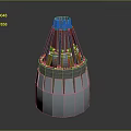 Detailed Aerospace Rocket Engine Component 3D Model With Metallic Structure Design