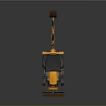 Yellow Heavy Duty Backhoe Loader With Front Bucket And Rear Arm