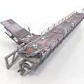 Heavy Duty Industrial Conveyor System With Metal Platform Staircase And Belt