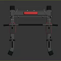 Multi functional Home Gym Fitness Machine Red Seat Black Frame Strength Training Cables Handles