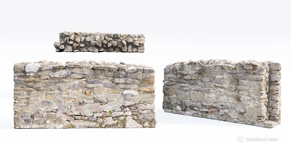 Building Exterior Wall With Stacked Natural Stone Rustic Texture And Classic Pattern 3d model