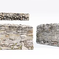 Building Exterior Wall With Stacked Natural Stone Rustic Texture And Classic Pattern 3d model