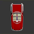 Red Retro Concept Car With Streamlined Design Transparent Canopy And Green Headlights