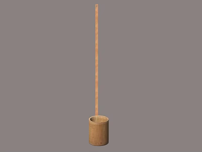 Wooden Cleaning Tool With Long Handle And Cylindrical Base Design 3d model