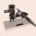 Detailed Mechanical Aircraft Engine Model With Propeller On White Base