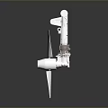 White Mechanical Arm Structure With Rotating Parts And Industrial Metal Design