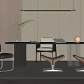 Modern desk and chair combination 3d model