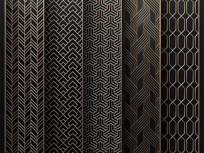 Modern Room Dividers With Geometric Patterns Linear Designs And Metallic Accents 3d model