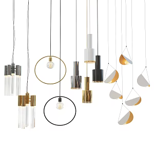 Modern Chandelier Iron Glass Chandelier 3d model