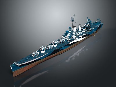 Modern warship French destroyer Desai ship 3d model