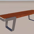 Modern Leisure Bench With Wooden Seat And Metal Frame Design