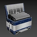 Elegant Blue Marble Accordion With Piano Keyboard Bellows And Control Buttons