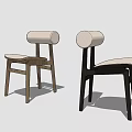 Modern Dining Chairs With Black And Brown Wooden Frames And Upholstered Backrest
