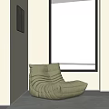 Small fresh lazy sofa 3d model